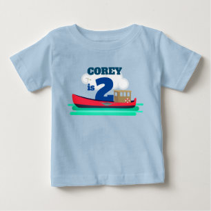 Little Red Boat 2nd Birthday Baby T-Shirt