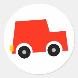Little Red Car Classic Round Sticker
