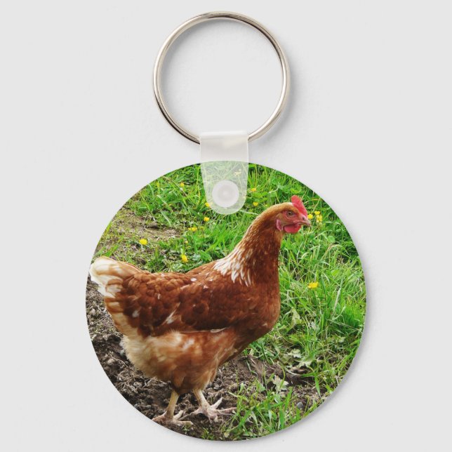 Little Red Chicken  - Free Range Egg Layer Key Ring (Front)
