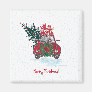 Little Red Christmas Car Magnet