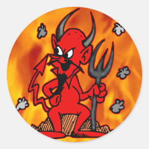Little Red Devil Classic Round Sticker
