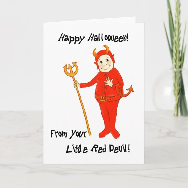 'Little Red Devil' Halloween Card. Card (Front)