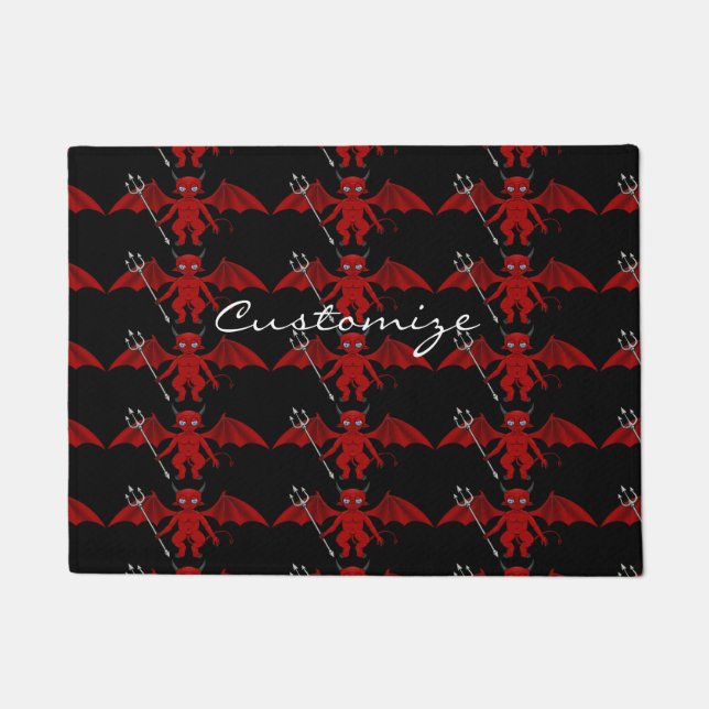 Little Red Devil Thunder_Cove Doormat (Front)