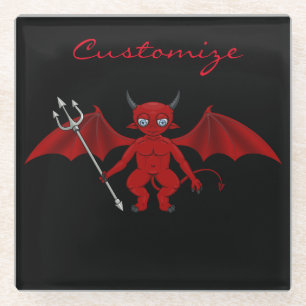 Little Red Devil Thunder_Cove Glass Coaster