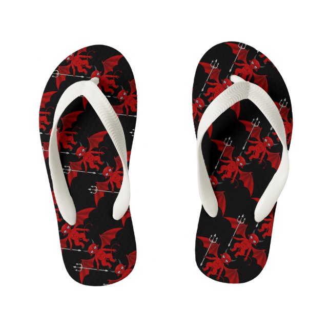 Little Red Devil Thunder_Cove Kid's Flip Flops (Footbed)