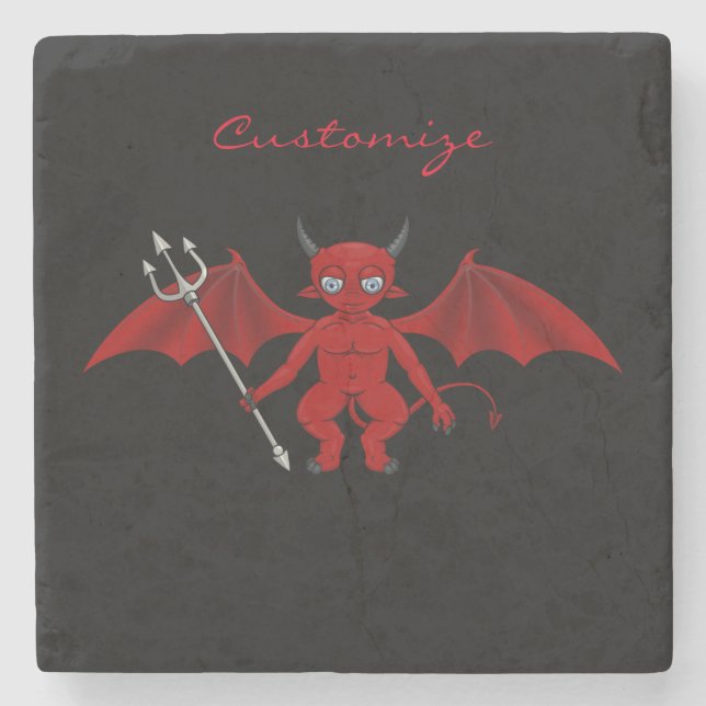 Little Red Devil Thunder_Cove Stone Coaster (Front)