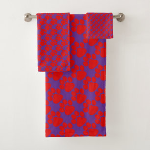 Little Red Dog Paws Purple Bath Towel Set