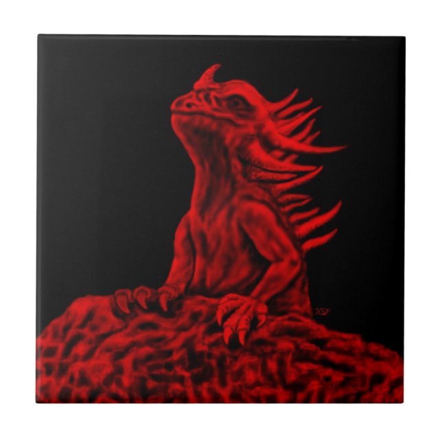 Little red Dragon Tile (Front)