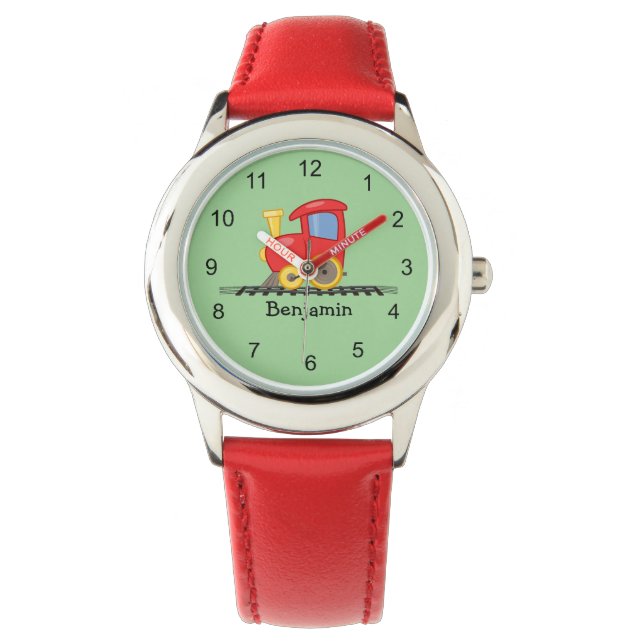 Little Red Engine Design Kids' Watch (Front)