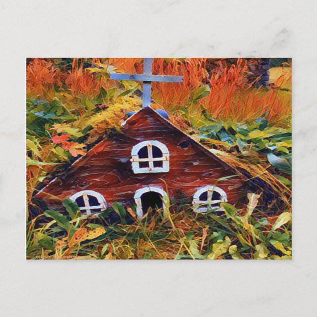 Little Red Fairy House Postcard (Front)