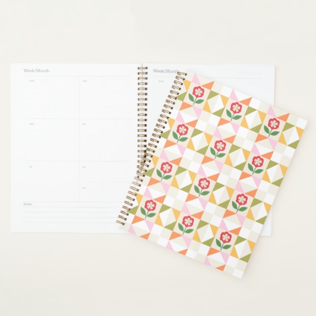 Little red flower quilt block planner (Display)