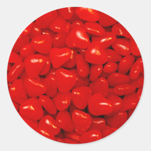 Little Red Heart Candies Classic Round Sticker