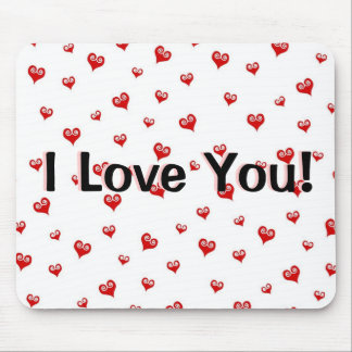 Little Red Hearts I Love You Mousepad