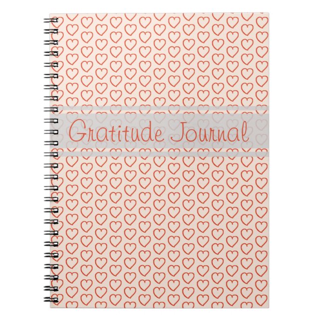 Little red hearts on pink notebook (Front)