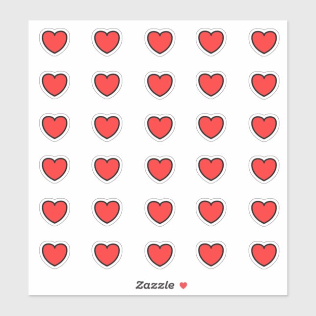 Little Red Hearts pattern (Sheet)