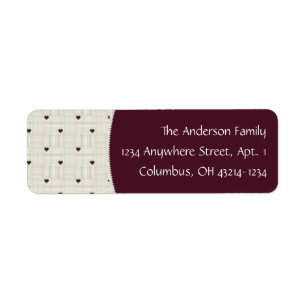 Little Red Hearts Return Address Label