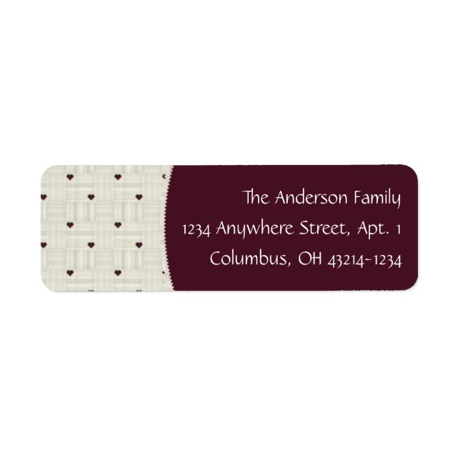 Little Red Hearts Return Address Label (Front)