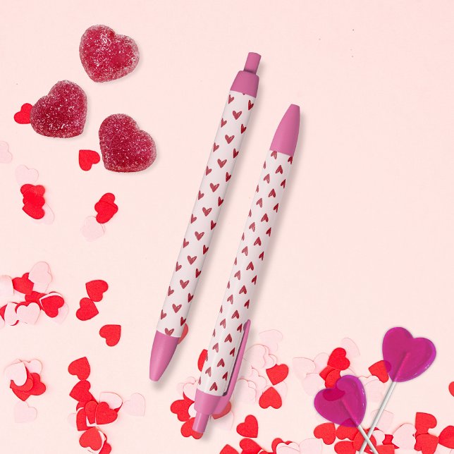Little red hearts, Valentine's day  Black Ink Pen (Creator Uploaded)