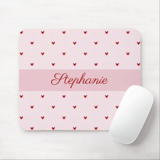 Little Red Heats Pink Name Mousepad