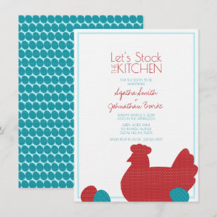little red hen COUNTRY KITCHEN couples shower Invitation
