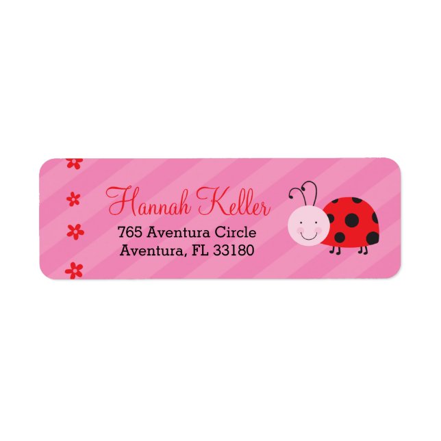Little Red Ladybug Personalised Address Labels (Front)