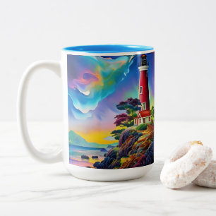 Little Red Lighthouse Two-Tone Coffee Mug