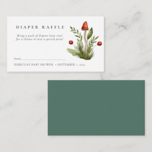 Little Red mushroom Diaper Raffle Enclosure Card