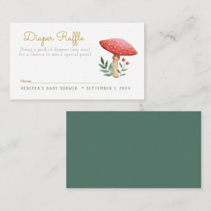 Little Red mushroom Diaper Raffle Enclosure Card