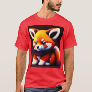 Little Red Panda With Purple Syal T-Shirt