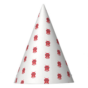 Little Red Retro Robot Party Hat