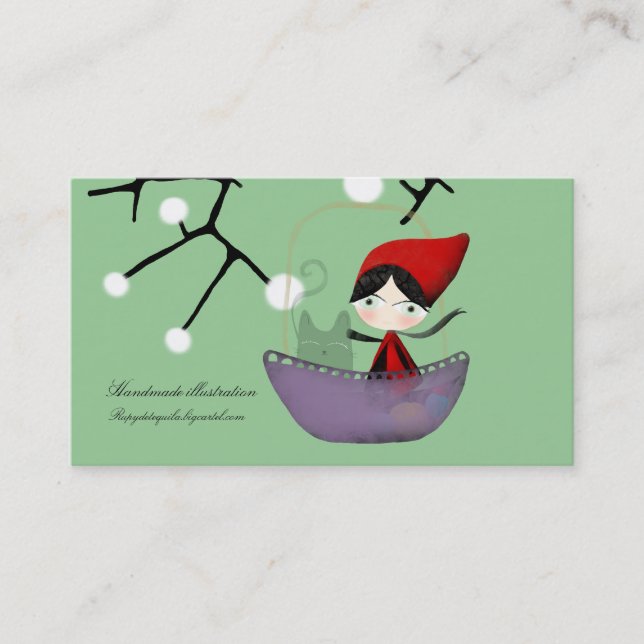 Little Red Ridding Hood snow business card (Front)