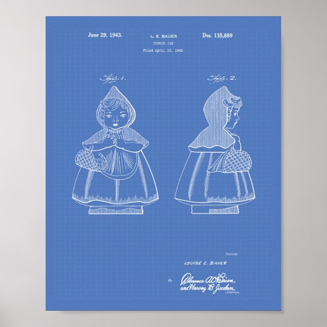 Little Red Riding Hood 1943 Patent Art Blueprint Poster (Front)