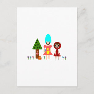 Little Red Riding Hood and Grandma Among the Flowe Postcard