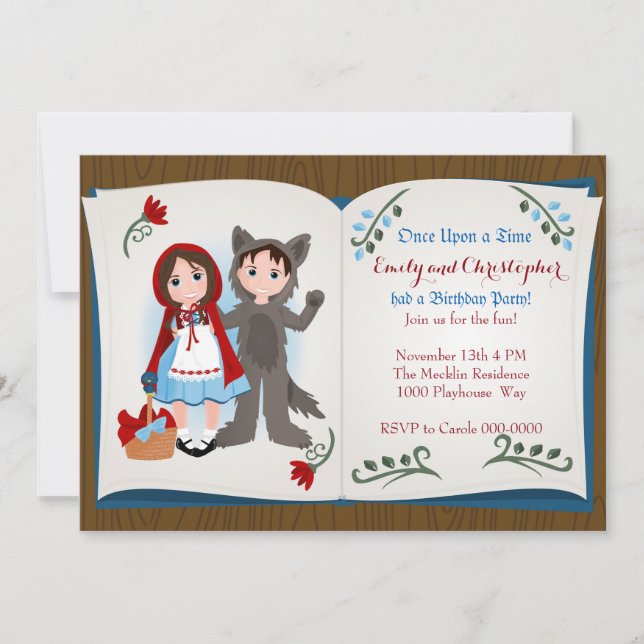 Little Red Riding Hood and the Wolf Invitation (Front)