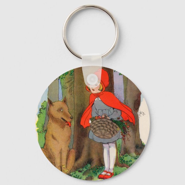 Little Red Riding Hood and the Wolf Key Ring (Front)