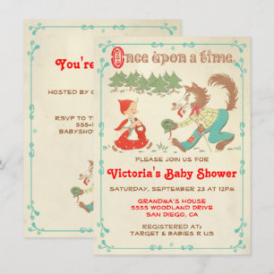 Little Red Riding Hood Baby Shower Invitations