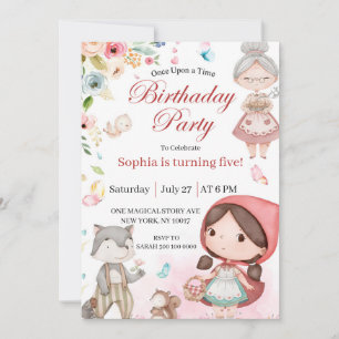 Little Red Riding Hood birthday invitation