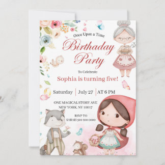 Little Red Riding Hood birthday invitation