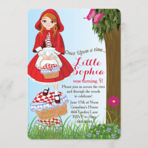 Little Red Riding Hood Birthday Party Invitations