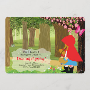 Little Red Riding Hood Birthday Party Invitations