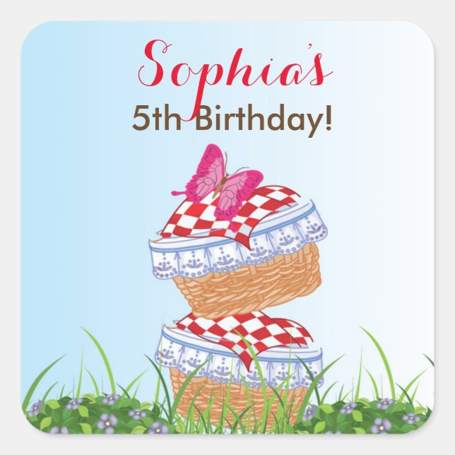 Little Red Riding Hood Birthday Stickers (Front)