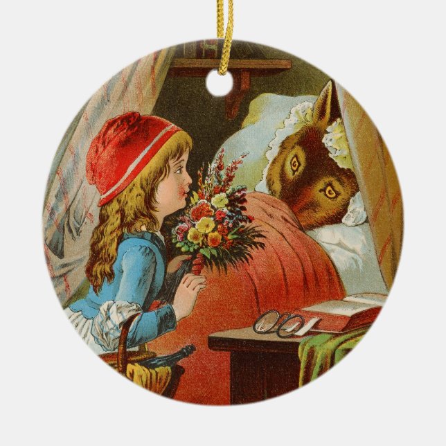 Little Red Riding Hood by Carl Offterdinger Ceramic Tree Decoration (Front)