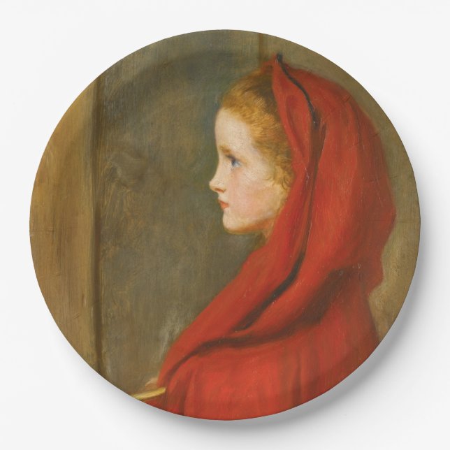 Little Red Riding Hood (by John Everett Millais) Paper Plate (Front)