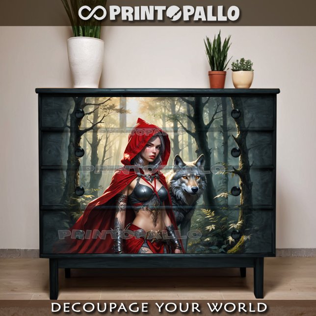 Little Red Riding Hood can take care of the wolf Tissue Paper (Creator Uploaded)