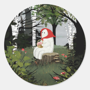 Little Red Riding Hood Classic Round Sticker