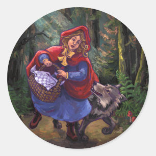 Little Red Riding Hood Classic Round Sticker