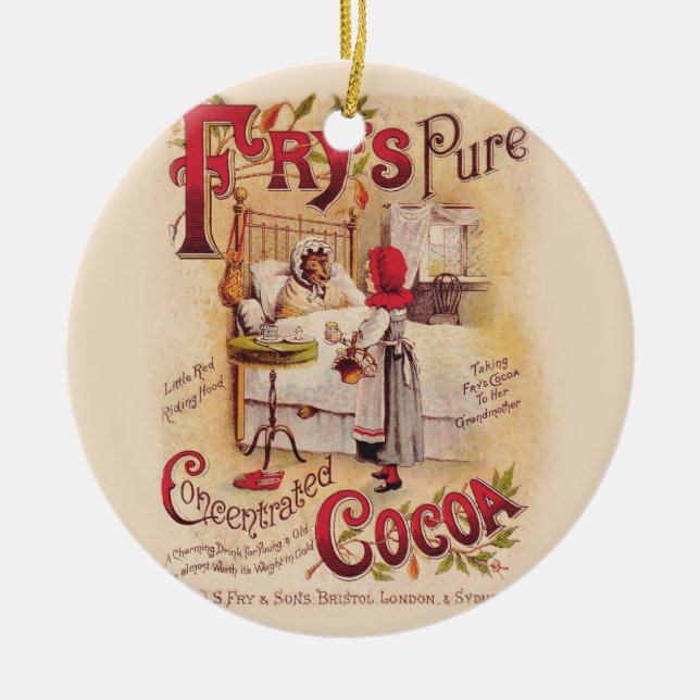 Little Red Riding Hood Cocoa Ceramic Tree Decoration (Front)