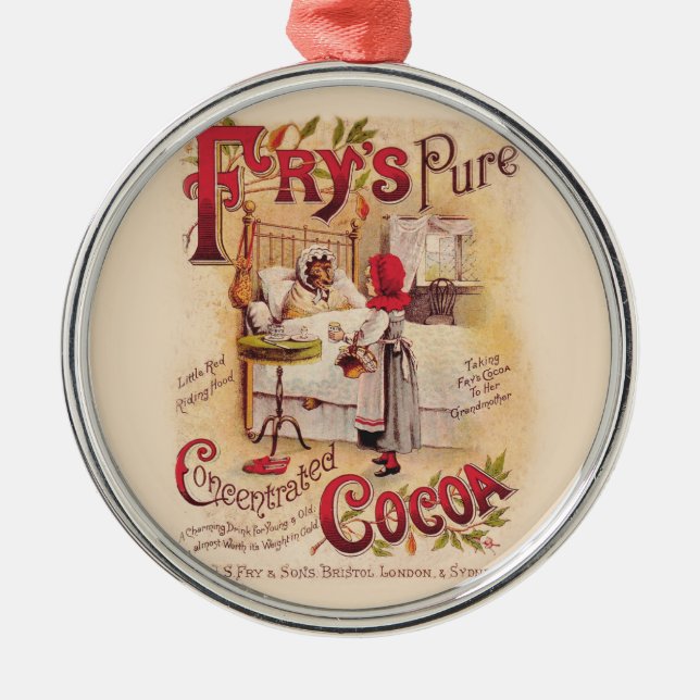 Little Red Riding Hood Cocoa Metal Tree Decoration (Front)