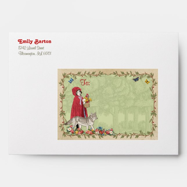 Little Red Riding Hood Envelope for Invitation (Front)