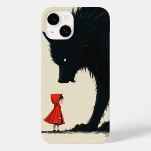 Little Red Riding Hood Facing Menacing Black Wolf Case-Mate iPhone 14 Case